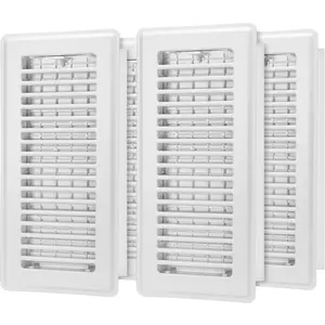 4 Pack 4"x10" Floor Vent Covers, Heavy Duty Steel Adjustable Walkable Floor Register Grates for Home, White