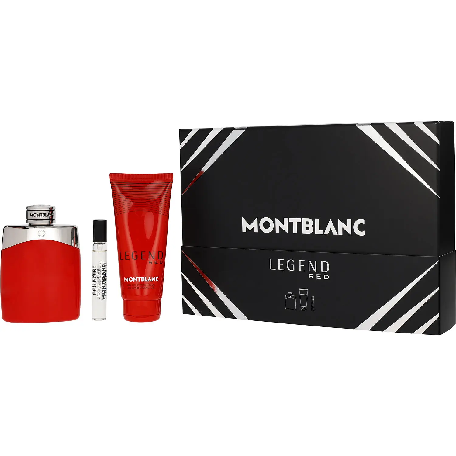 Mont Blanc Legend Set-Eau De Parfum Spray 3.3 Oz & Shower Gel 3.3 Oz & Eau De Parfum Spray 0.25 Oz Mini For Men