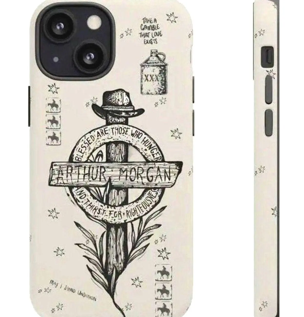 Arthur Morgan RDR2 Tribute Phone Case | Red Dead Redemption Inspired Western Design | Tough Protective Cover for iPhone 17 16 15 14 13 12 11 Pro Max Plus | Cowboy Aesthetic Gaming Merch