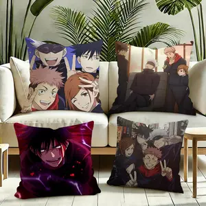 Jujutsu Kaisen Cushion Cover Plush Reversible Pillow Cover: Perfect for Car Rides, Sofa Lounging, Bedroom Relaxation & More A Thoughtful Gift for Loved Ones!