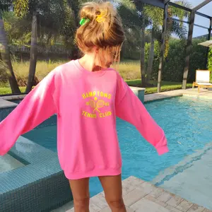 neon pink hamptons tennis club sweatshirt
