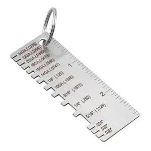 Wire/Metal Sheet Thickness Gauge Stainless Steel Welding Gage Plated Size Inspection Tool, Wire Metal Sizes Thickness Gauge