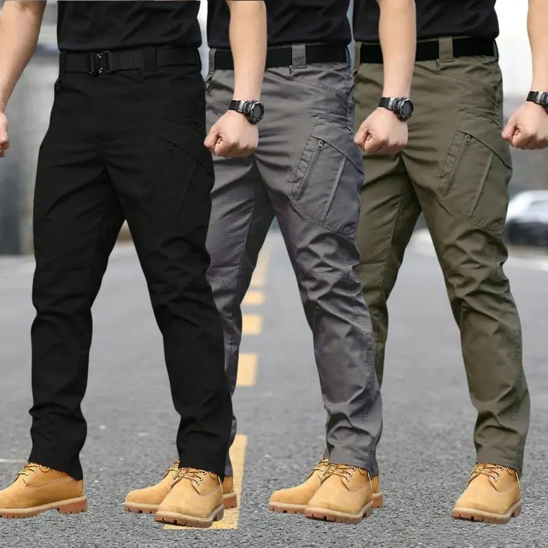 Men's Tactical Cargo Pants with Multi-Pockets, Durable Work Trousers for Construction and Hiking, Reinforced Knees Utility Pants with Adjustable Waistband, Rugged Casual Wear for Men, Outdoor Combat Pants