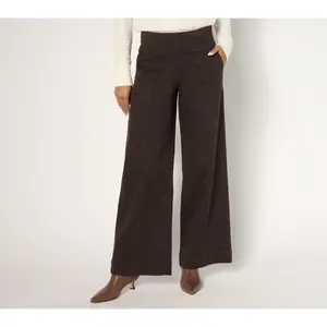 Belle by Kim Gravel Petite TripleLuxe Twill Palazzo Topstich Jean