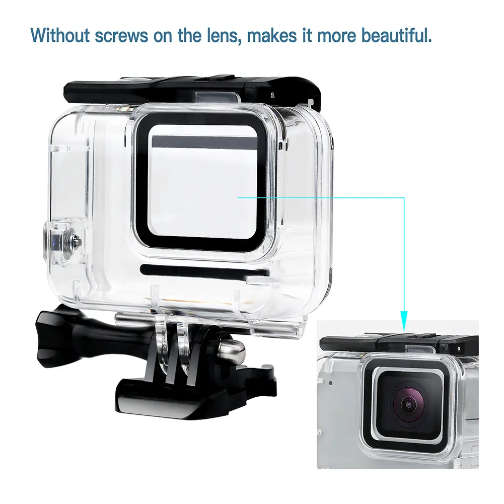 Waterproof Plastic Camera Protective Housing Case, Accessories for GoPro Hero 7 Silver White Underwater Use
