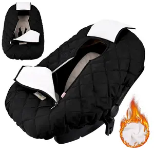 Bebamour Car Seat Cover for Babies Winter - Baby Car Seat Covers Universal Cold Weather Shield,Warm and Cozy Carseat Covers Canopy Water Resistant for Baby Protection Car Seat Covers for Infant Car Seat