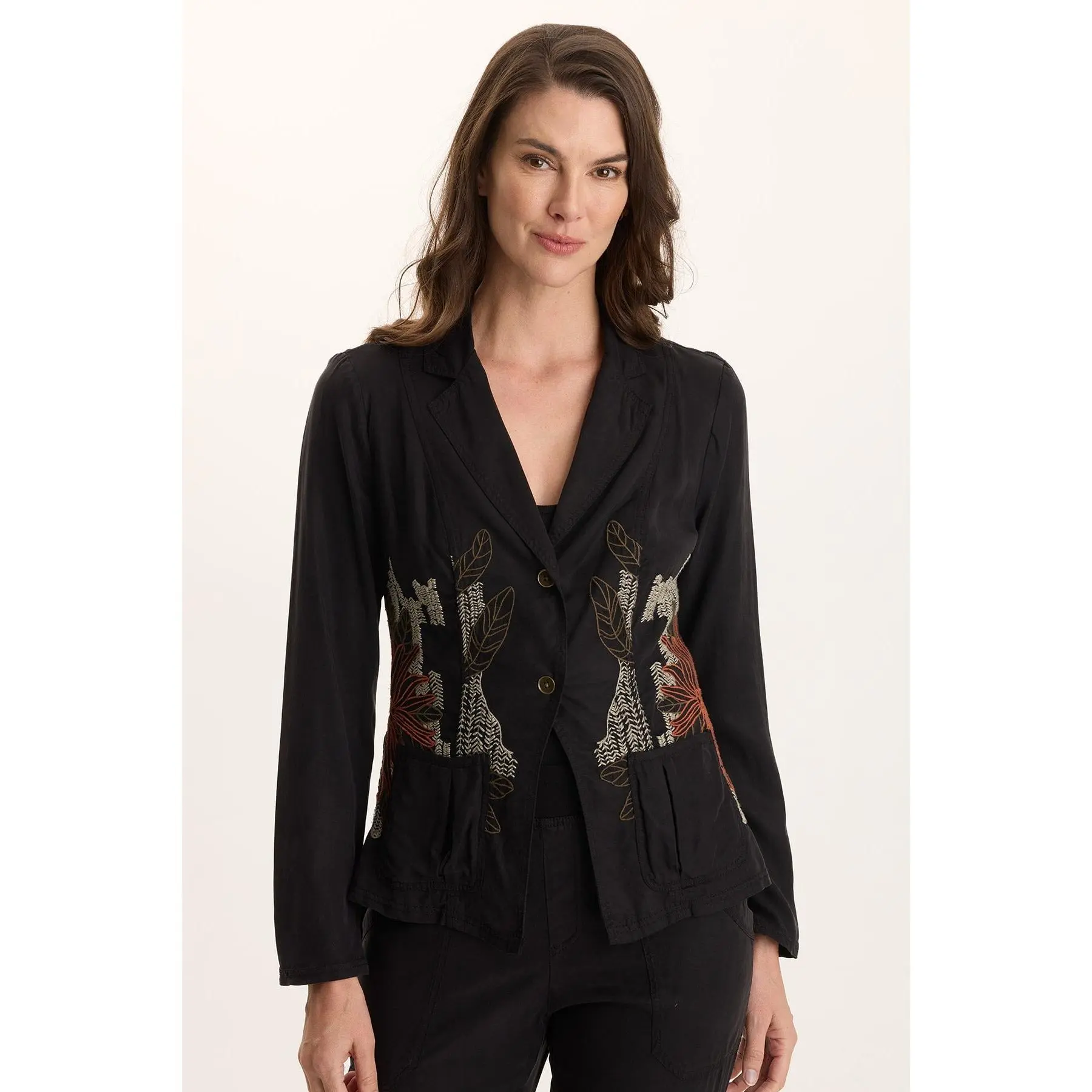 Danski Embroidered Soft Twill Blazer