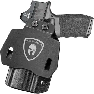 WARRIORLAND Hellcat Pro Holster OWB Kydex Holster Optics Cut: Springfield Armory Hellcat Pro & Hellcat Pro OSP Pistol, Outside Waistband Open Carry OSP Holster with 1.75 Inch Paddle, Adj. Retention Edge Polished