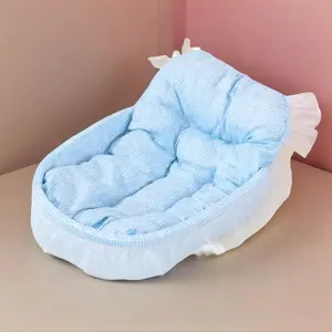 Cute Princess Style Cat Dog Bed, 360° Wrapped Safety, Cozy Small Nest for Pets, Ideal for Dogs & Cats, Model Xinghao Batch Number 1