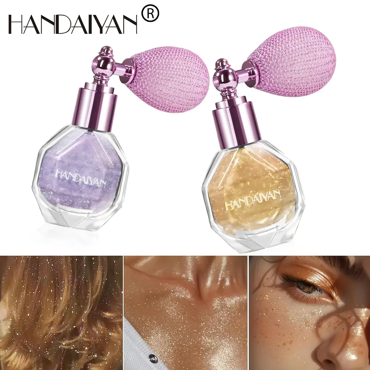 Highlighter Powder Spray, Lightweight Cosmetic Body Makeup with Soft Glitter Powder for a Radiant Shimmer on Face, Body, and Hair, Lightweight Body Makeup