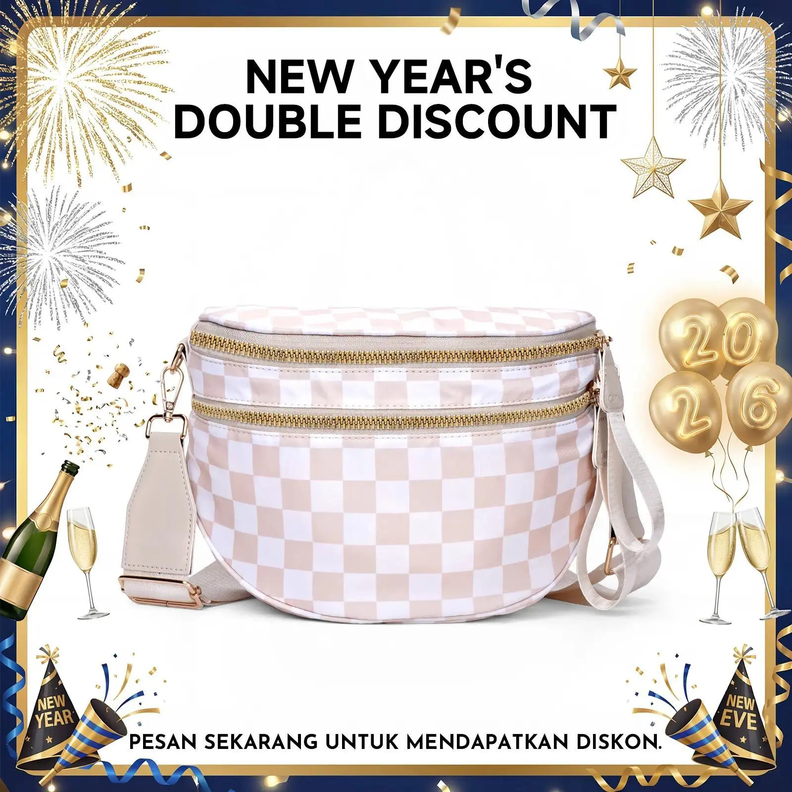 CN6030 Checkered Crossbody Bag Nylon Bum Bags for Women Spacious Handbags Purse Fanny Packs with Shoulder Strap TikTokShopHolidayHaul CN6030 Checkered Crossbody Bag Nylon Bum Bags for Women Spacious Handbags Purse Fanny Packs with Shoulder Strap TikTokShopHolidayHaul