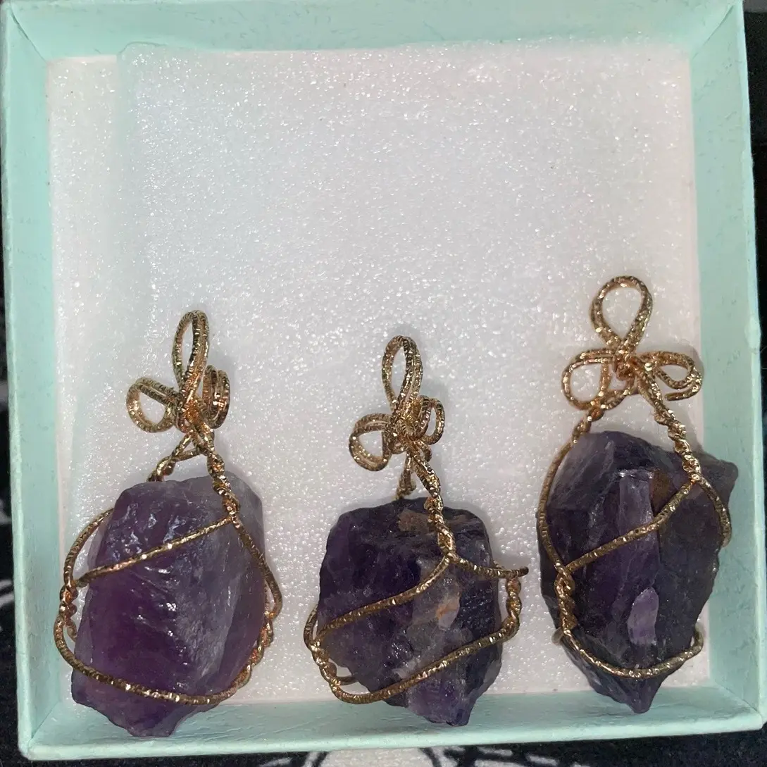 Amethyst Wire Wrapped Necklace