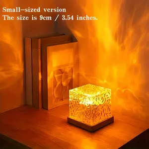 Creative Ambient Night Light | Dynamic Ripple Projection Lamp | Square | 16-Color RGB | Remote Control Dimming | Battery-Powered Remote (Batteries Not Included) | Dynamic Ripple Mood Light | Suitable for Living Room | Bedroom | Parties | KTV |