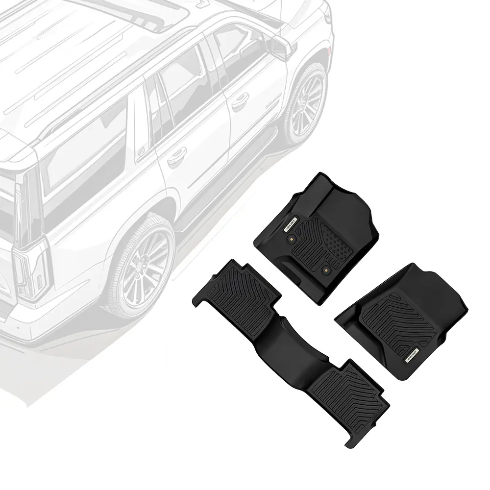 OEDRO TPE Floor Mats fits 2015-2020 Chevy Tahoe / GMC Yukon, All Weather, Waterproof