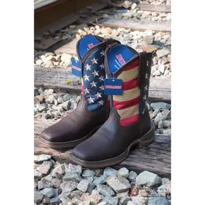 DURANGO MENS WORK BOOT REBEL DARK BROWN AMERICAN FLAG DB5554