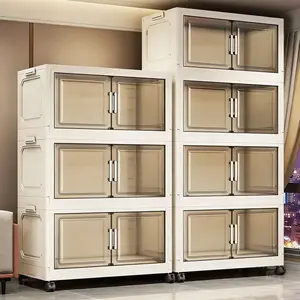 Thick Storage Box Foldable Cabinet Home Living Room Toy Organizer Modern Storage Organizer Large Capacity Snack Mobile Storage Unit