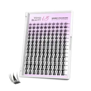 Veyesbeauty Cluster Lashes Individual Lash Extensions Layered Eyelashes Wispy Faux Mink Lash Newbie's Five-Second DIY Mixed Length for Self Application Makeup at Home Cosmetic Eyelashes Extensions