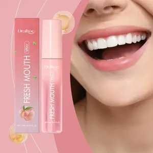 Oralhoe Probiotic Oral Freshener, Peach Flavor Breath Care Spray, Dental Hygiene & Odor Control, Refreshing Mouthwash Solution, Oral Care Supplies