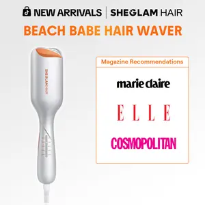 【BOGO SALE】SHEGLAM HAIR Beach Babe Hair Waver, Ionic 2 Barrel Crimper, Anti-Scald, 50M Ions, 10Min Quick Wave, Smart Timer, Adjustable Temps, Easy Hair Styling Tool - US Plug-Effortlessbeauty-Coachella-mothersdaygift