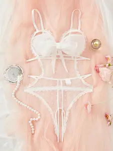 Women's Sexy Backless Lace Bodysuit Lingerie, Thin Fabric, Breathable Summer, Fitted Design, All Seasons Wear, Fashionable Daily Clothing