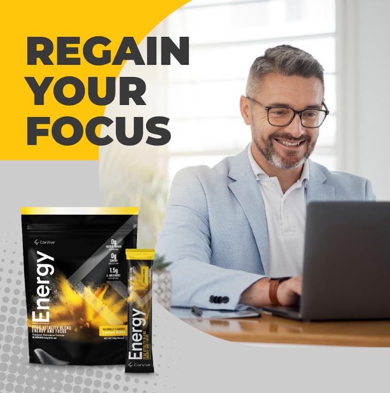 CorVive's Energy and Focus Drink Mix Powders Beverage sugar free fitness supplements Sport