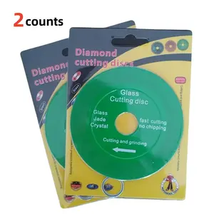 4 Inch Diamond Cutting Disc, 2 Counts Glass Ceramic Cutting Disc, Angle Grinder Saw Blade, Power Tool Accessories for Angle Grinder