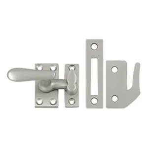 212 MAIN Solid Brass Medium-Size Casement Fastener Window Lock - Satin Nickel Finish, Weatherproof, Corrosion-Proof for Sailing, Water Sports
