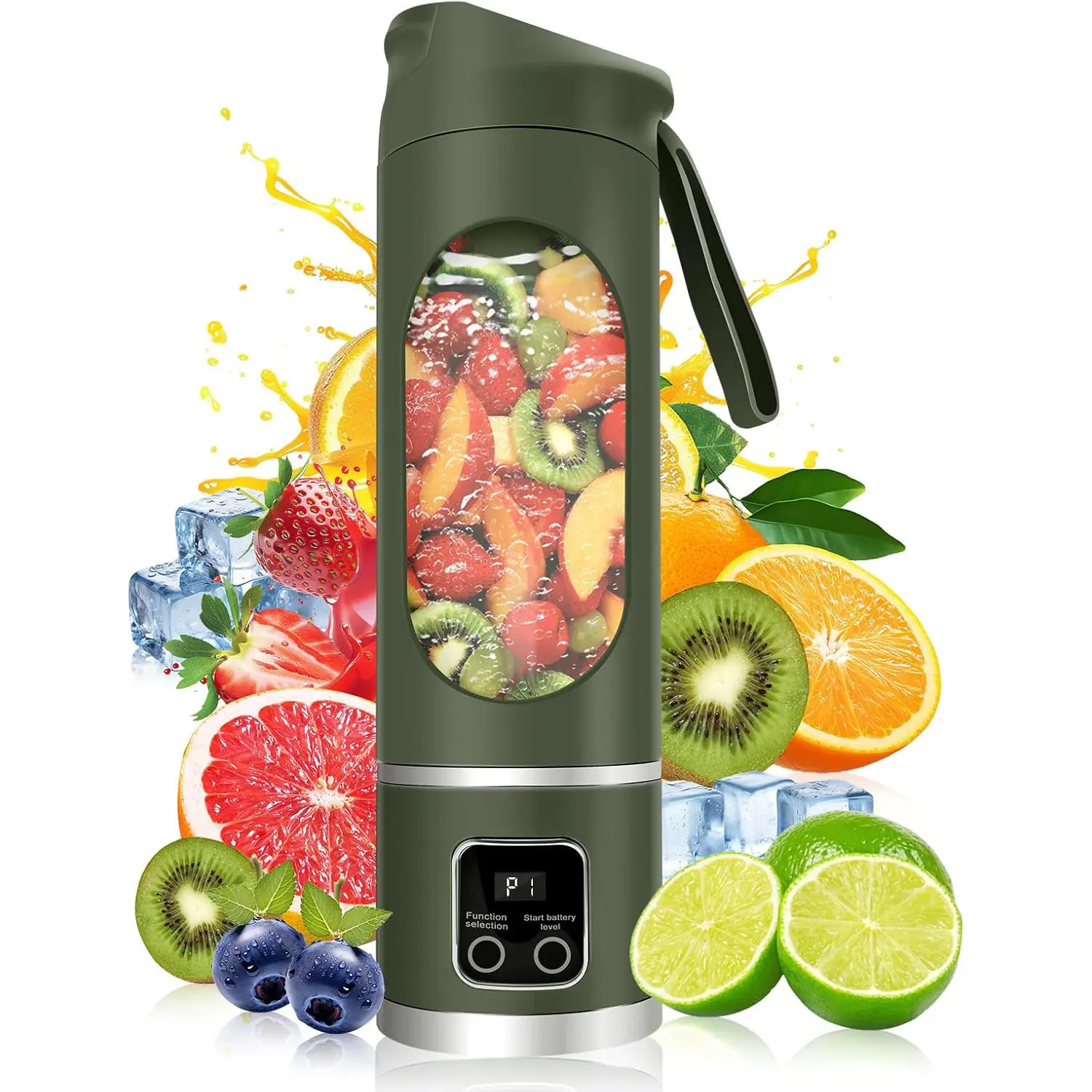 EASYSPEED Portable Blender 500ML USB-C Rechargeable Personal Smoothie Maker, 12 Blade Mini Juicer Cup, BPA-Free Leakproof Travel Blender for Fruit Drinks & Protein Shakes