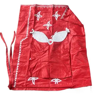 Baze Women's Red Skirt with White Embroidery and Tassels - Baze Dress for Womenswear