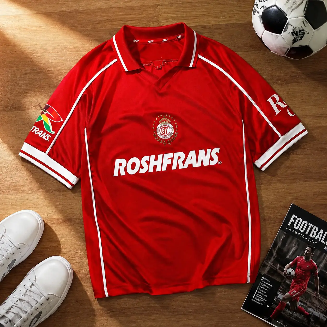 Red Soccer Jersey for Men 2026, Classic Football Shirt Short Sleeve Athletic Sports Top, Breathable Quick Dry Fan Jersey for Game Day & Soccer Lovers