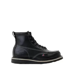 Thorogood American Heritage Midnight 6" Black Moc Toe Work Boots for Men