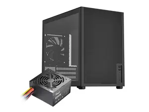 Rosewill Micro ATX Mini Tower PC Case with Pre-Installed 400W Power Supply | Left Temper Glass Side Panel | Carrying Handle | Front and Side Mesh | 240mm Radiator Support | 2 x USB 3.0 | 1 x 120mm PWM Rear Fan | FBM-Z3-400