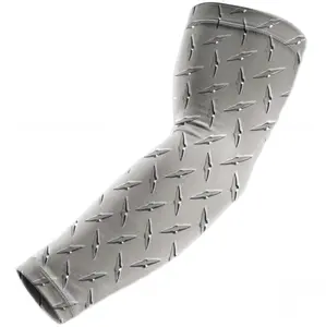 Baseball Compression Performance Arm Sleeve Diamond Plate Steel