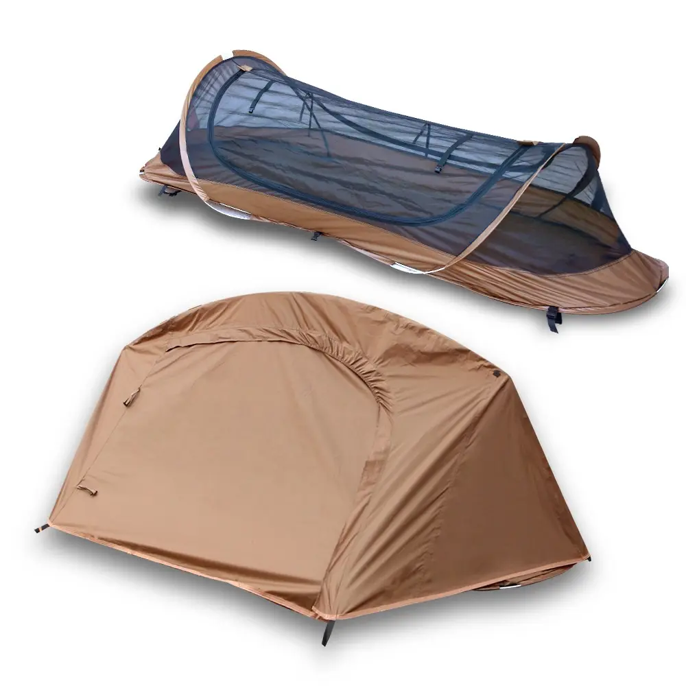 Outdoor Tactical Tent - 1-Person Quick-Open Shelter for Hiking, Tactical Tent for Field Operations with Mosquito-Proof, Insect-Proof Mesh