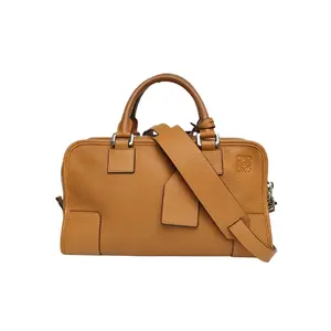 Pre-owned Loewe leather Tote Bags Amazona 29 Bag, brown leather, C style, silver buckle