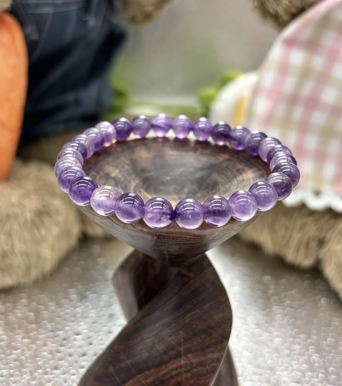 amethyst mixed with dreamy amethyst bracelets 6mm 1 pc