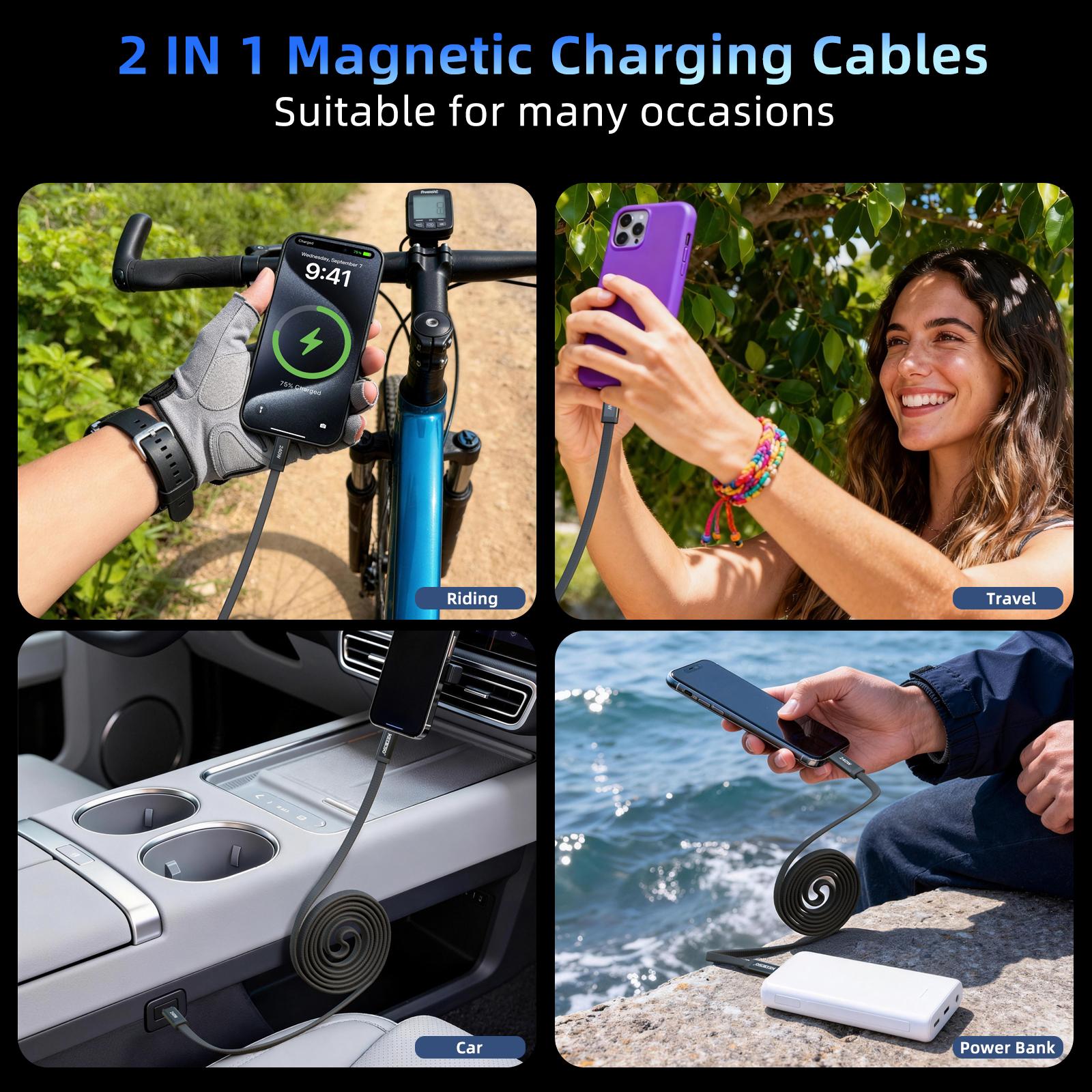 Kedeso 240W 5A Fast Charging Magnetic Coiled USB C Cable, Ultra-Compact Retractable Type C Charger Cord for iPhone 15/16, Samsung, CarPlay, Laptop, Travel, No Tangled Wires