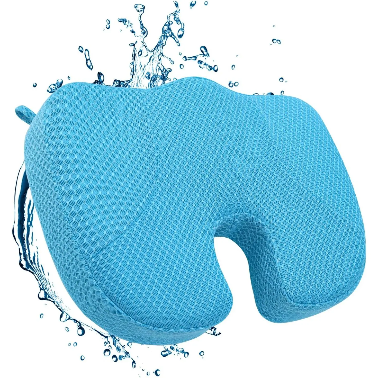 Hot Tub Booster Seat, 4D Air Mesh Weighted Hot Tub Pillow with  Non-Slip Suction Cups,  Booster Cushion, Quick Dry  Pillow Hot Tub Accessories for Adults Indoor Outdoor (Blue)