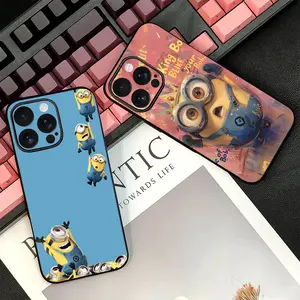 Despicable Me Minion Phone Case For iPhone17 16 15 ProMax 14Plus 13Mini Luxury Satin Glossy Colorful Great Gift Fashion Durable Stylish Shockproof Scratch-Resistant Perfect Fit