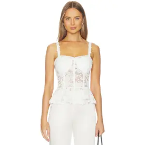 Generation Love Nicole Mesh Lace Bustier in White