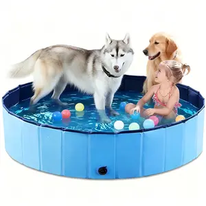 Extra-Thick Foldable Dog Pool – Heavy-Duty Hard Plastic Large Doggie Swimming Pool, Anti-Slip Collapsible Pet Bath Tub,#SummerWins #DealsForYouDays, Sturdy & Durable for Indoor, Outdoor, Backyard Use