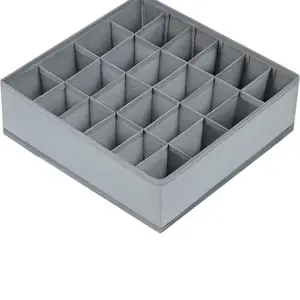 Fabric Underwear Drawer Organizer, Closet Organizer Bins with Compartments for Bra, Socks, Lingerie, Scarf, Foldable Non-Woven Storage Box for Bedroom Dresser