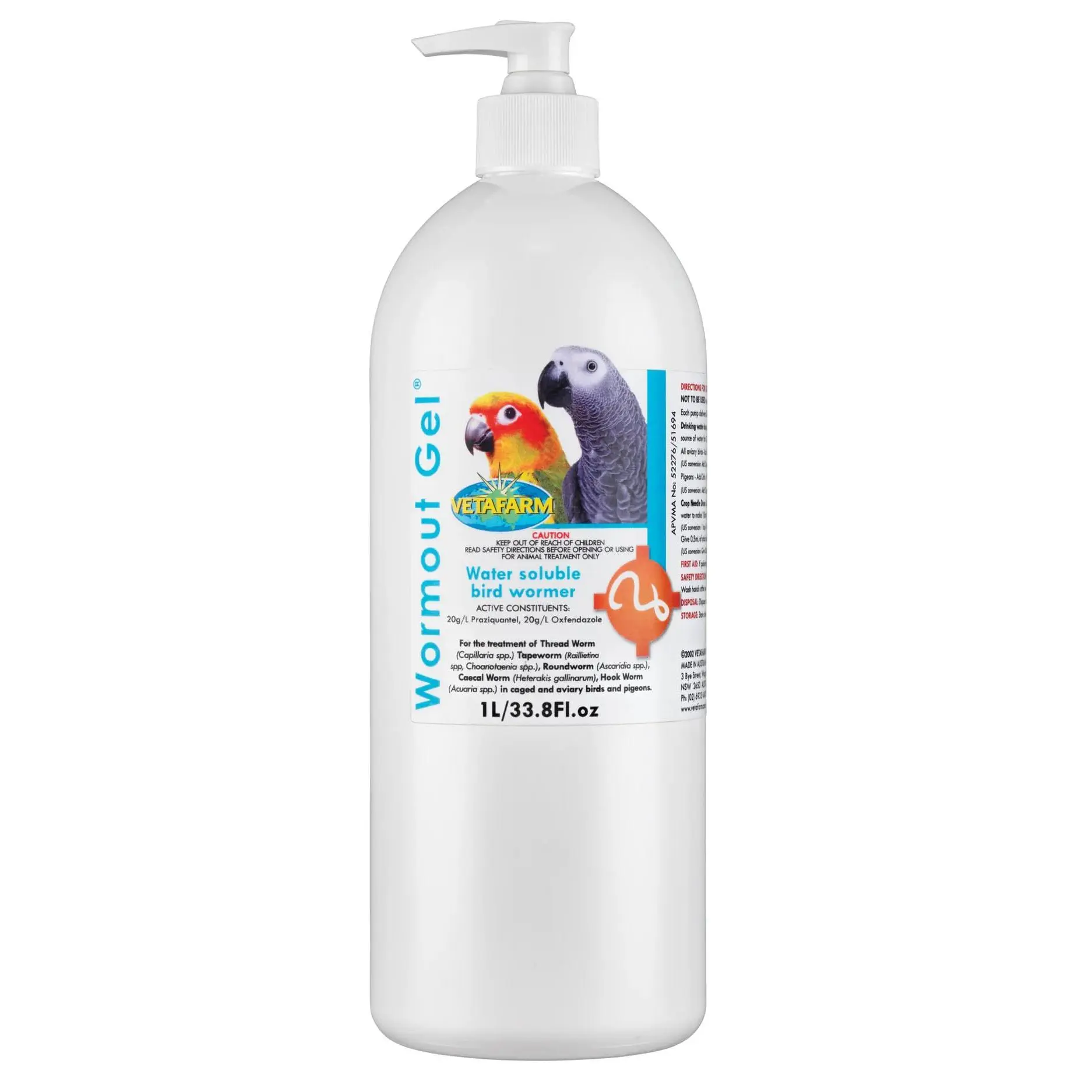 100ml Worm-Out Liquid Gel - Bird Healthcare Parasite Control Solution for Pigeons, No Extra Additives Needed
