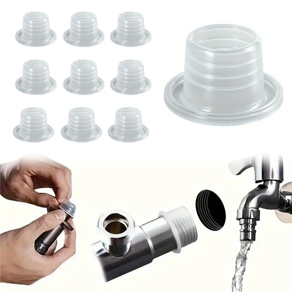 20/40/60 Counts Silicone Thread Seal Tape – No-Wrap Teflon Tape Alternative for Faucet, Valve Pipe Threads, Leak-Proof Heat-Resistant Self Seal Waterproof Flexible, Ideal for Plumbing Electricians
