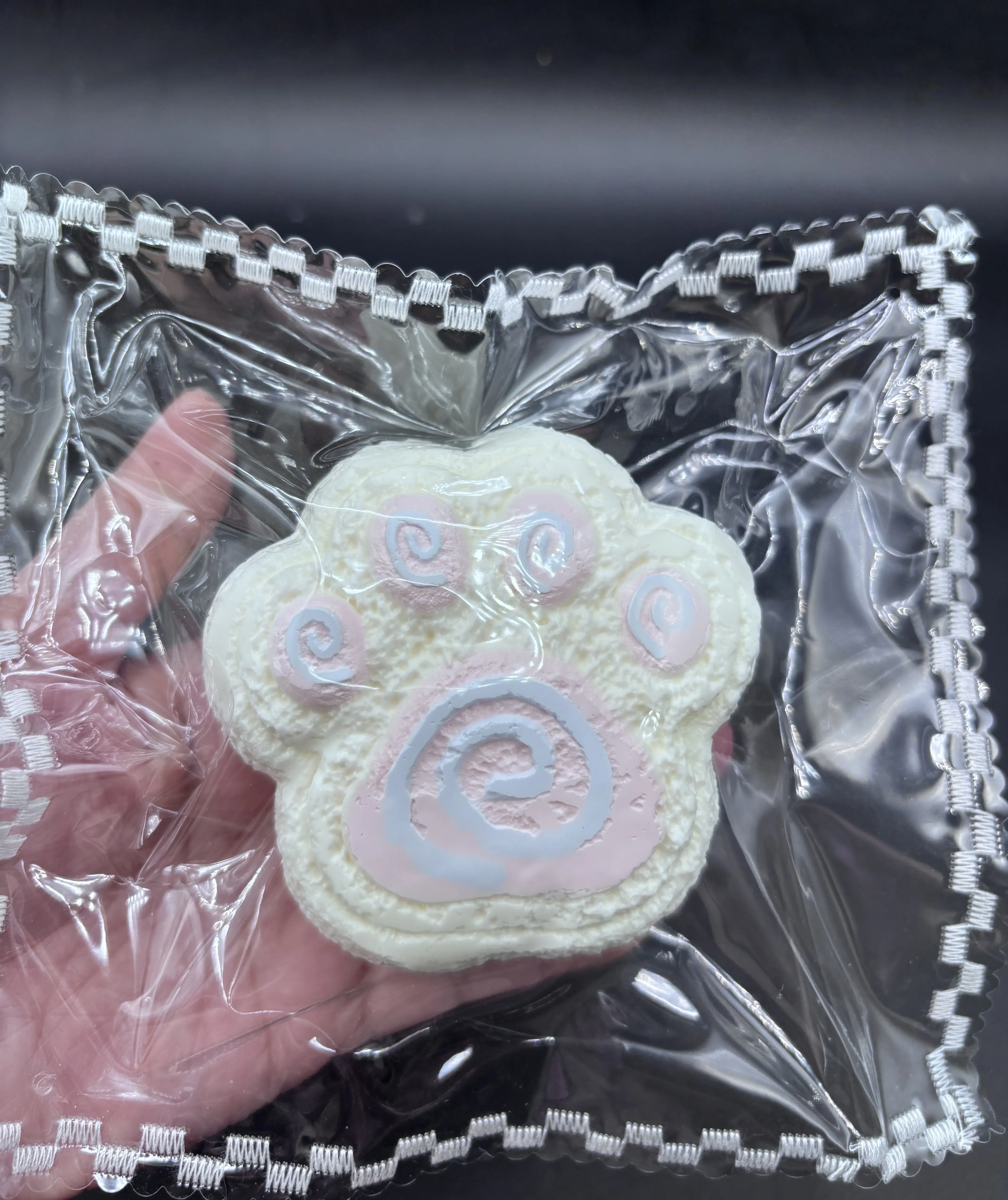 New frozen butter texured fluffy cream cake cat paw taba squishy