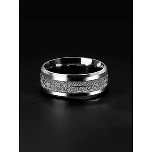 Men's Rime Pattern Simple Plain Alloy Ring, Fashion Punk Streetwear Goth Accessories for Party, Daily Clothing Decor for Men