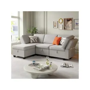 Storage Rack  VOWNER Modular Sectional Sofa Adjustable Armrest Sleeper Couch With Storage Seat Reversible Chaise Flexible Combination For Living Room