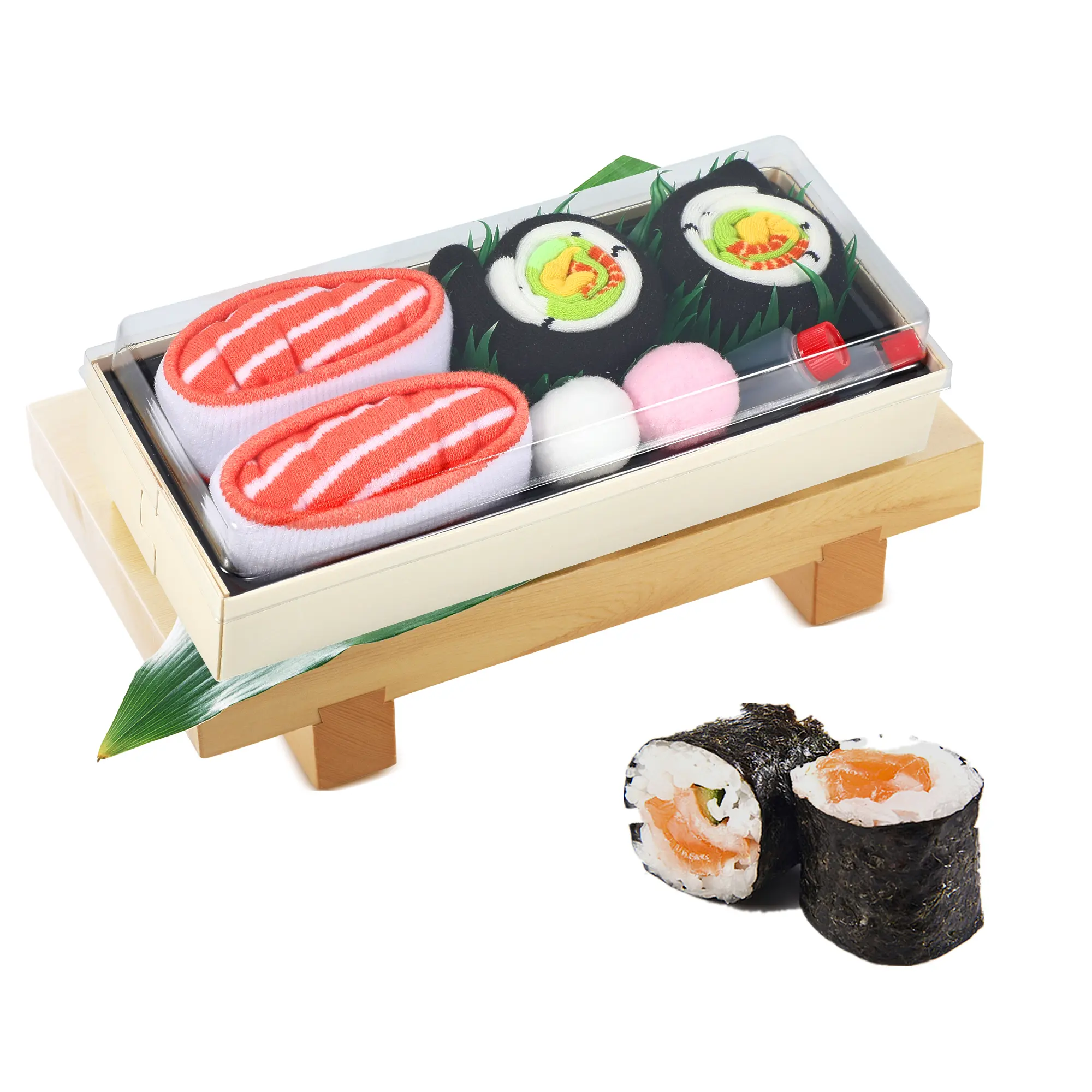 Sushi Box Funny Christmas Socks for Men Women Teens -2-3 Paris - Novelty Food Socks-White Elephant Christmas Gifts Stocking Stuffers