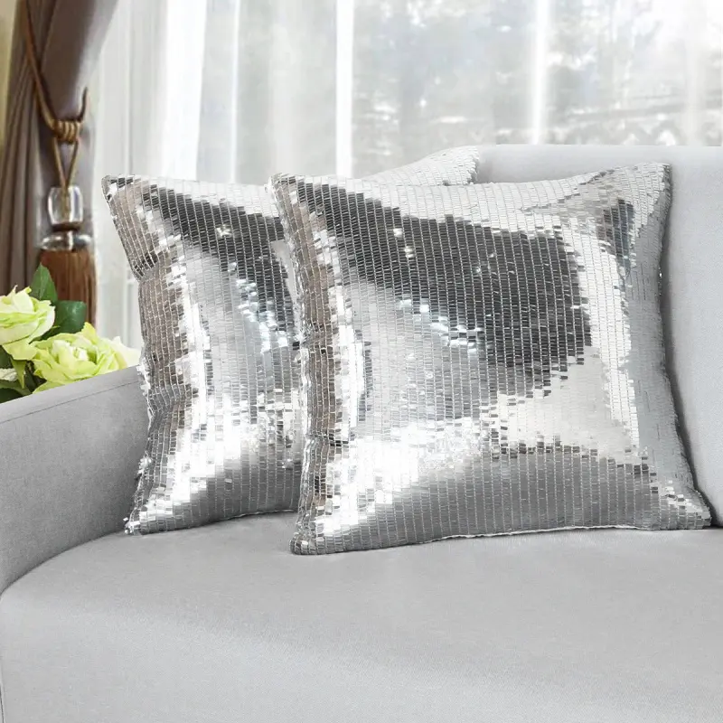 Sequin Pillowcase Modern Home Sofa Pillowcase Solid Color Cushion Cover