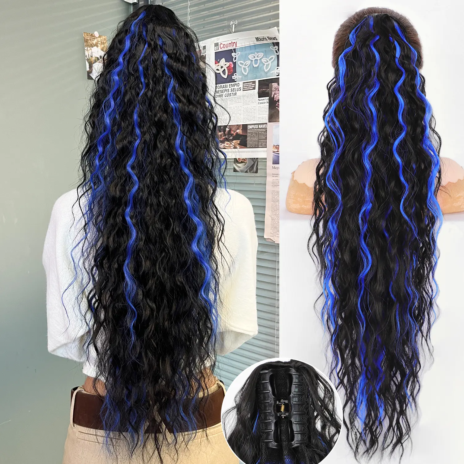 Black with Blue Highlight 30IN.